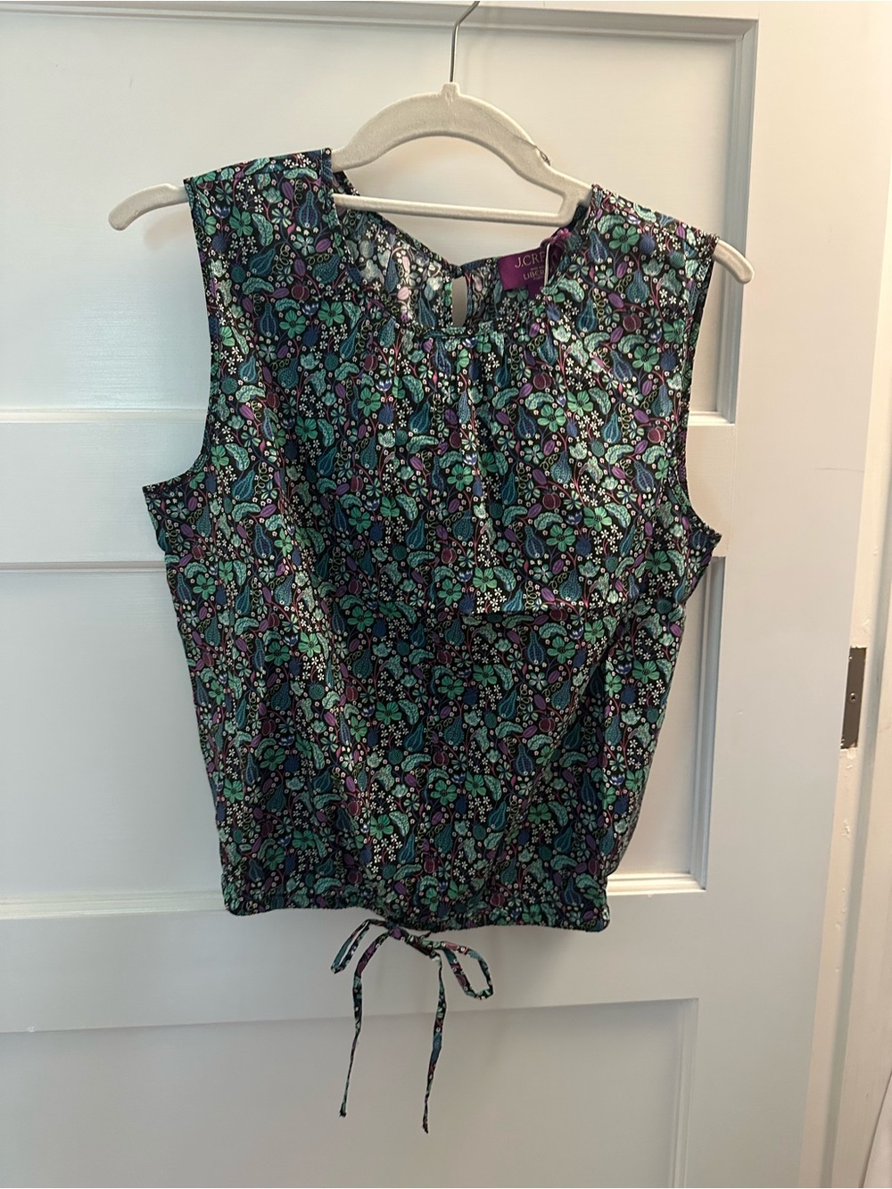 J. Crew Floral Sleeveless Camisole in Teal and Purple